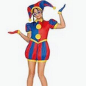 The Amazing Digital Circus Kids Pomni Costume, 14-16(No gloves or shoe covers)